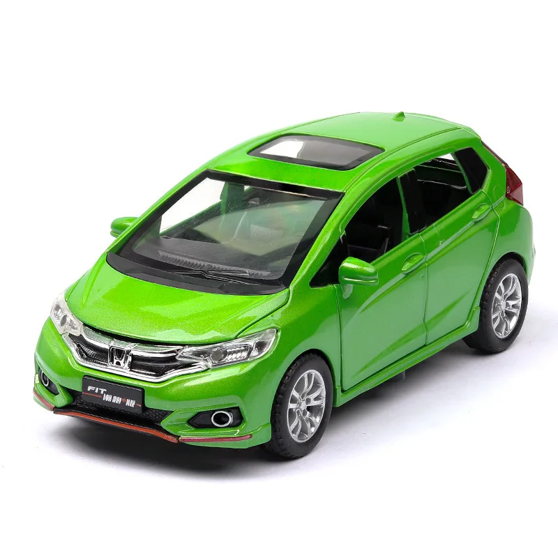 1:32 Honda Fit  Alloy Car Model Metal Diecasts & Toy Vehicles Doors Can Be Opened Light And Sound Pull Back Model For kids A106