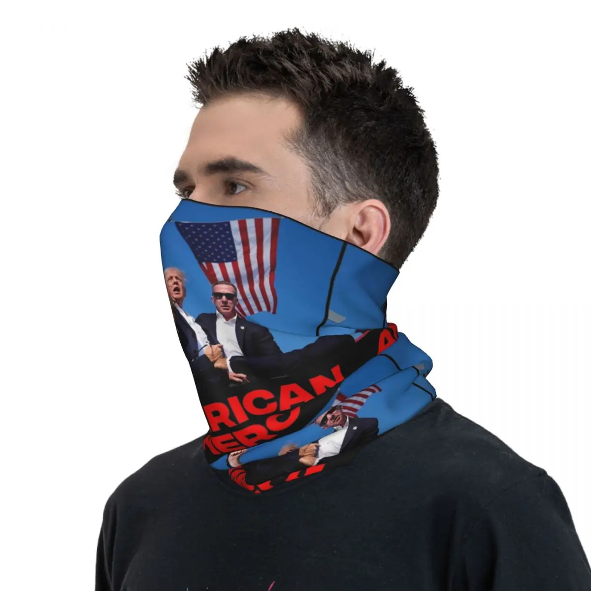 Trump Shot Assassination Attempt Balaclava Running Travel Face Cover Mask Men y2k Cool Dustproof Cycling Mask Soft Bike Scarves