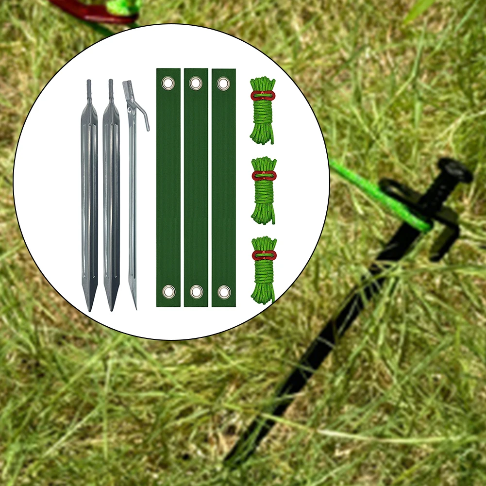 

9 шт. сверхмощный комплект поддержки пней для деревьев, опоры для деревьев для молодых деревьев, антисильный ветер, в комплект входят гвозди для плохой погоды, защита от ветра