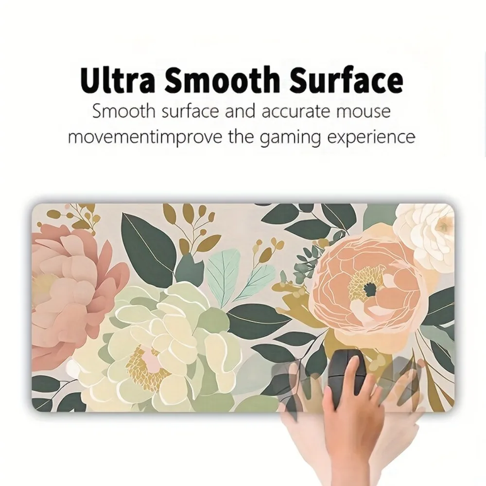 Anti-slip games and desk mats - Ultra-wide mouse pad, natural base, stitched edges, compatible with PCs and laptops