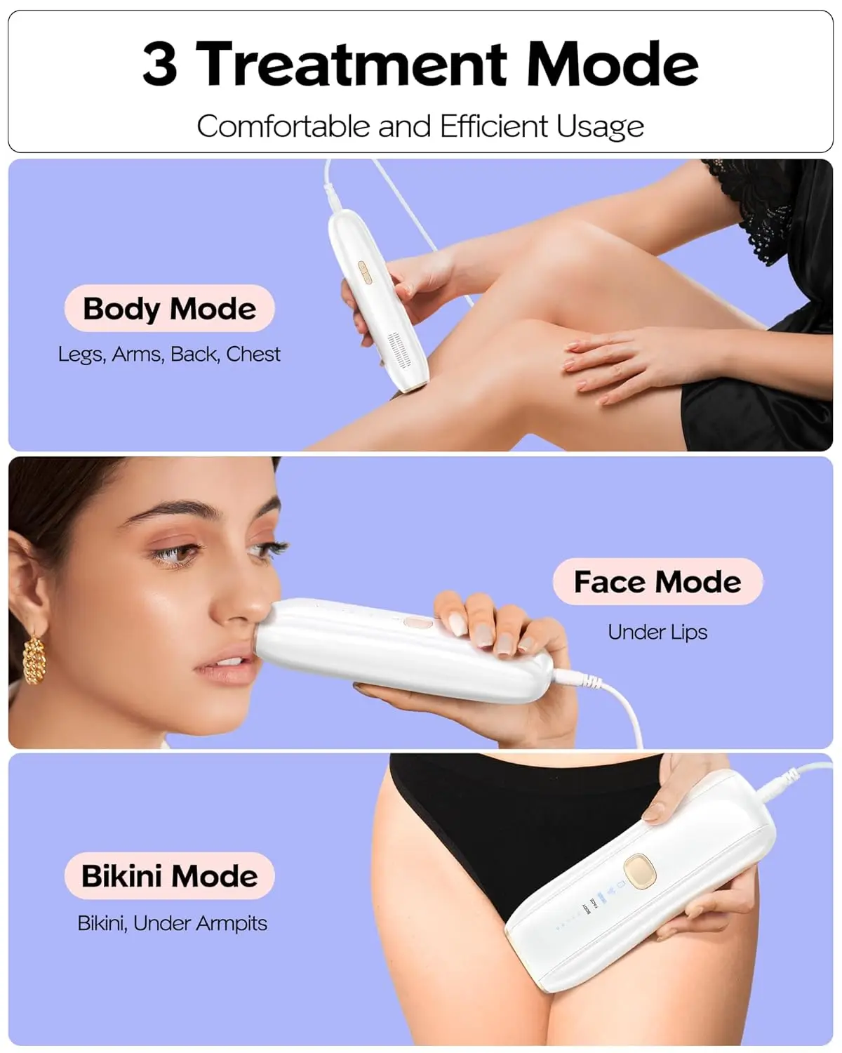 Ziska Laser Hair Removal for Women,Men,IPL Hair Removal with Ice-Cooling System for Painless&Permant Result,Armpits Legs Arms Bi