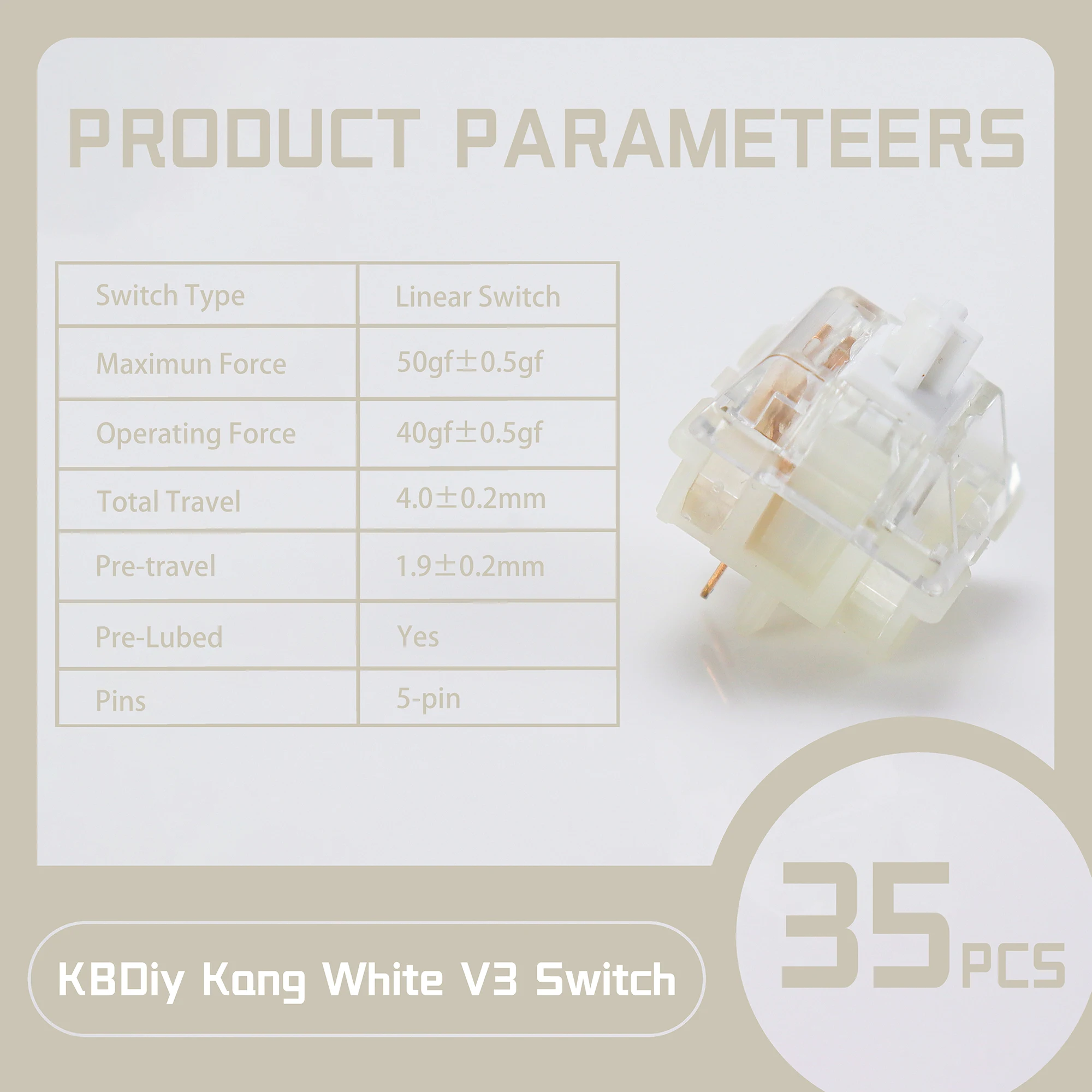 KBDiy Sakura Switch Linear Switches 37g for Gaming Mechanical