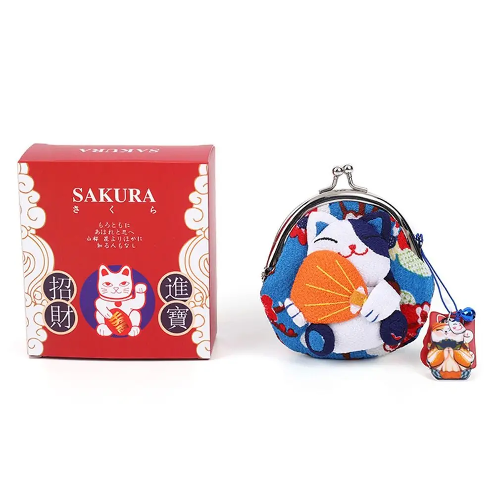 Bring Wealth Maneki Neko monedero de gato de la suerte regalo creativo bolso accesorios gato de la fortuna pequeño artículo bolsa buena suerte algodón