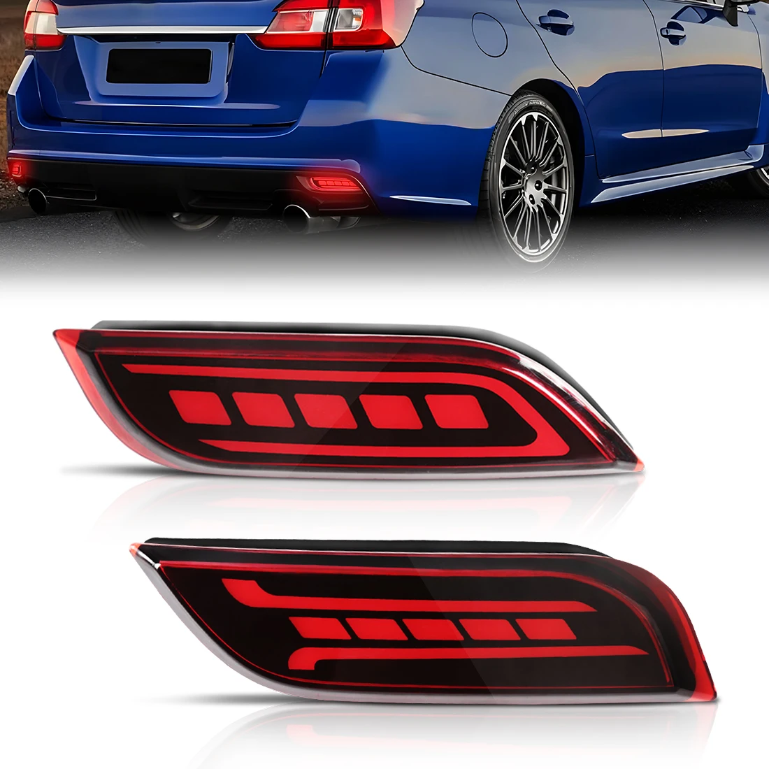 

3 Function Car Bumper Reflector Lights For Subaru Impreza WRX or WRX STi XV Tail Light Dynamic Turn Signal Lamp Car Accessrioes