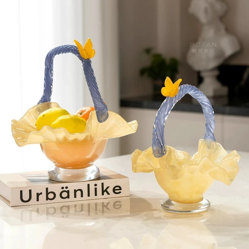 Irregular Modern Luxury Serving Bowl Artistic Crystal Glass Fruit Tray for Upscale Hotel Lounge Living Room Decor Jewelry Dish
