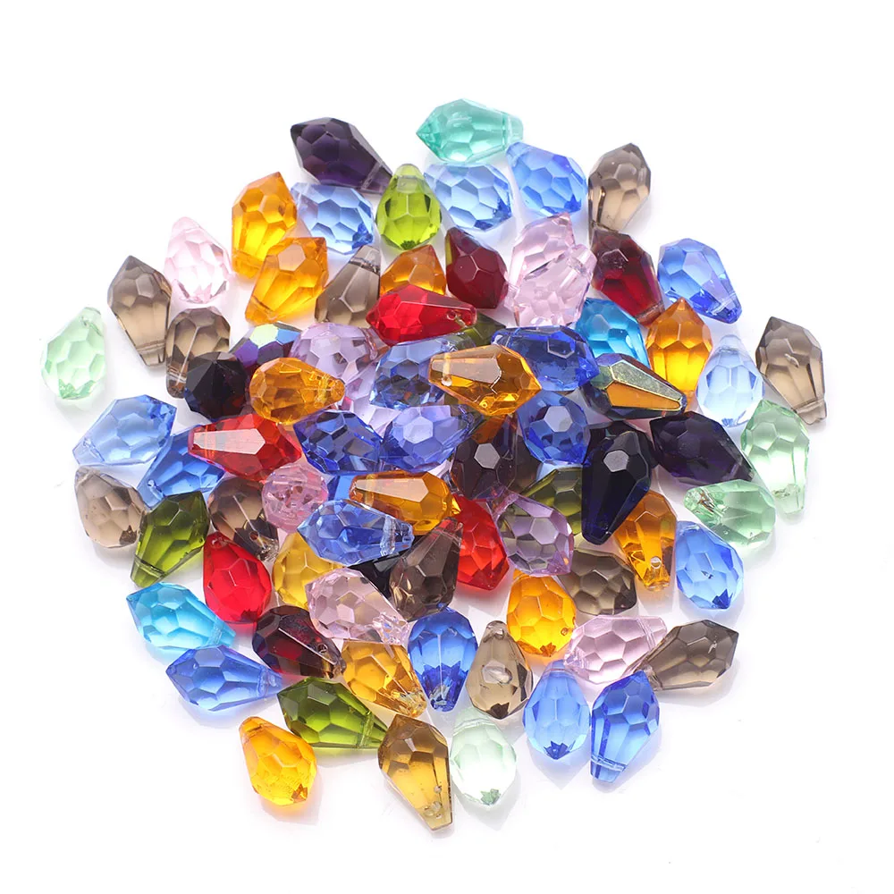 Mixed Color & Size Faceted Crystal Glass Irregular Loose Beads For Kids DIY Making Charms Earing Necklace Jewelry Accessories