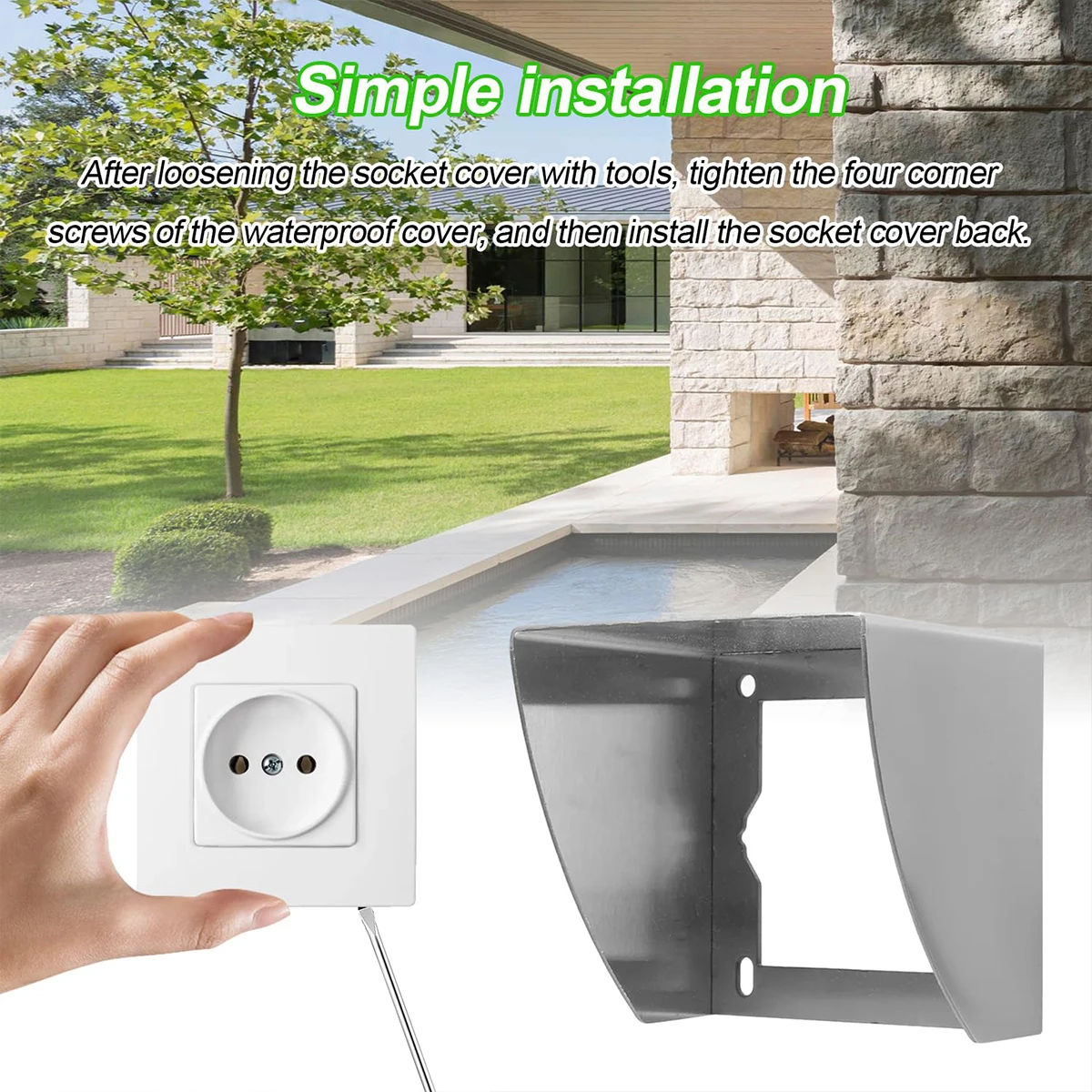 Stainless Steel Rain Cover Socket: Outdoor Waterproof, Bathroom Switch Protective Case, Rainproof, 2024 Model