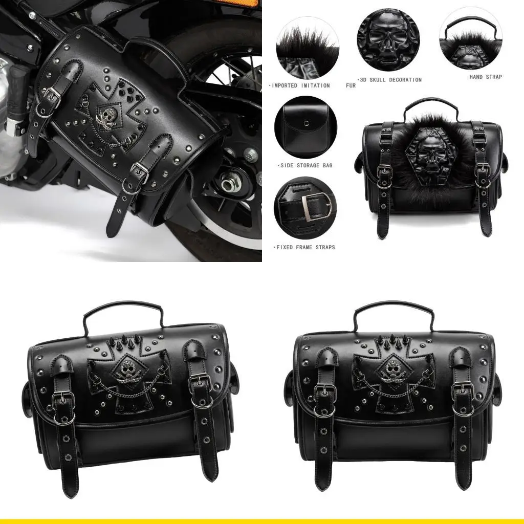 SZCH Waterproof Riders Themed Bike Bag Saddlebag With Metal Rivets And Adjustable Fastening For Safe Long Distance Trips