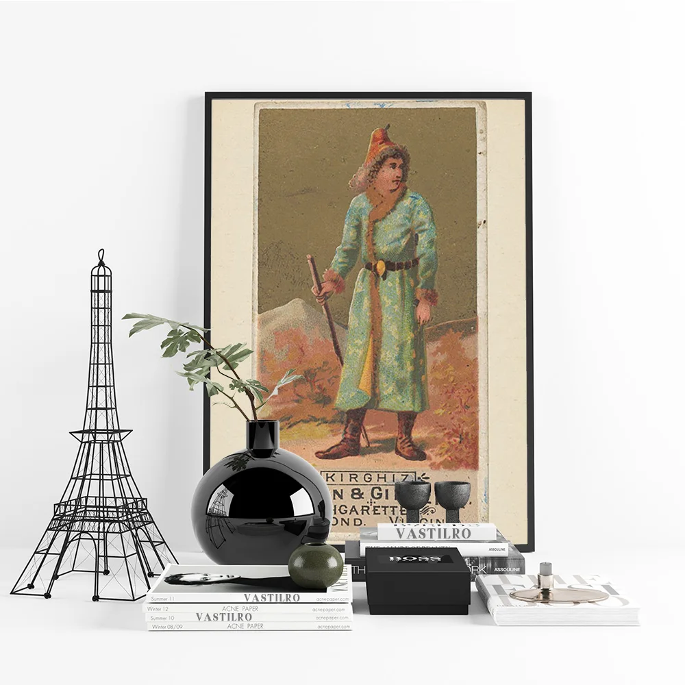 Natives Costume Exhibition Art Print Poster Ethnic Dress Vintage Canvas Painting Bedroom Wall Picture Decor