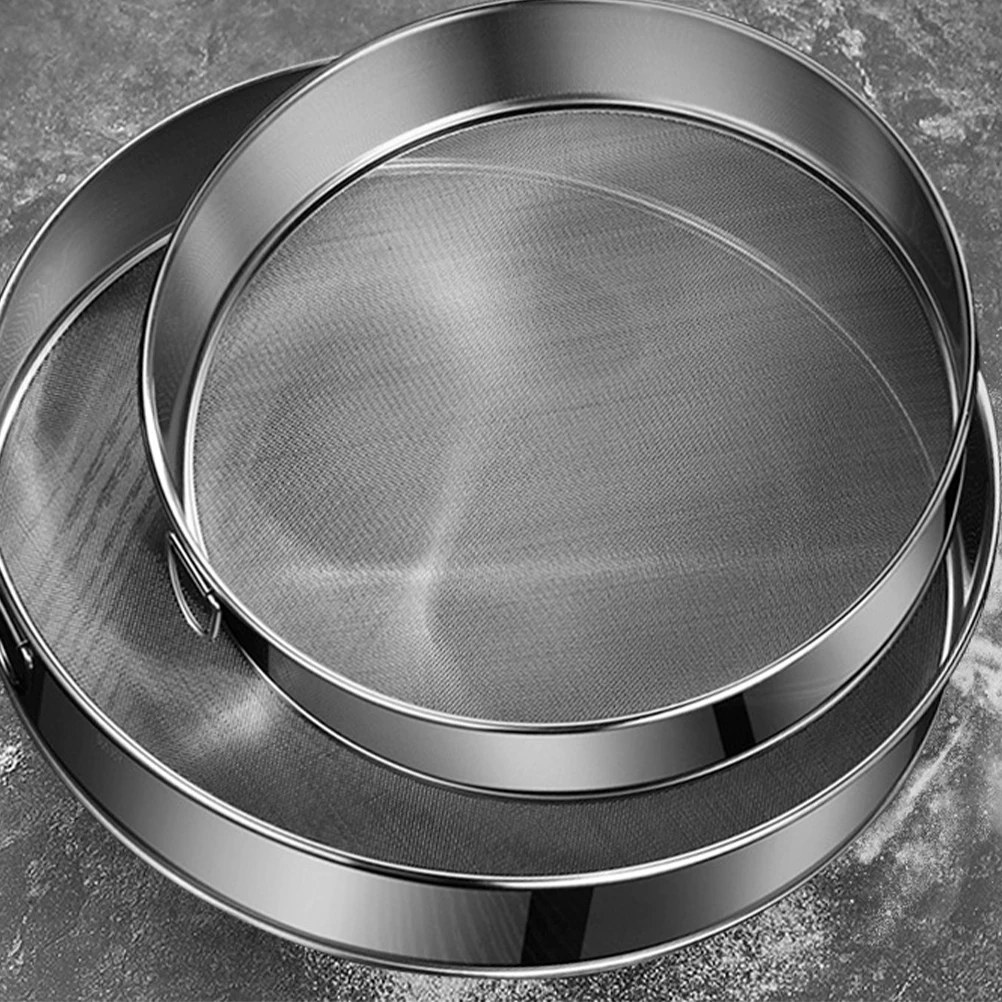 

Stainless Steel Flour Sieve Sifting Strainer Sieves Baking Sifterflour Round Delicate Mesh Easy to Clean