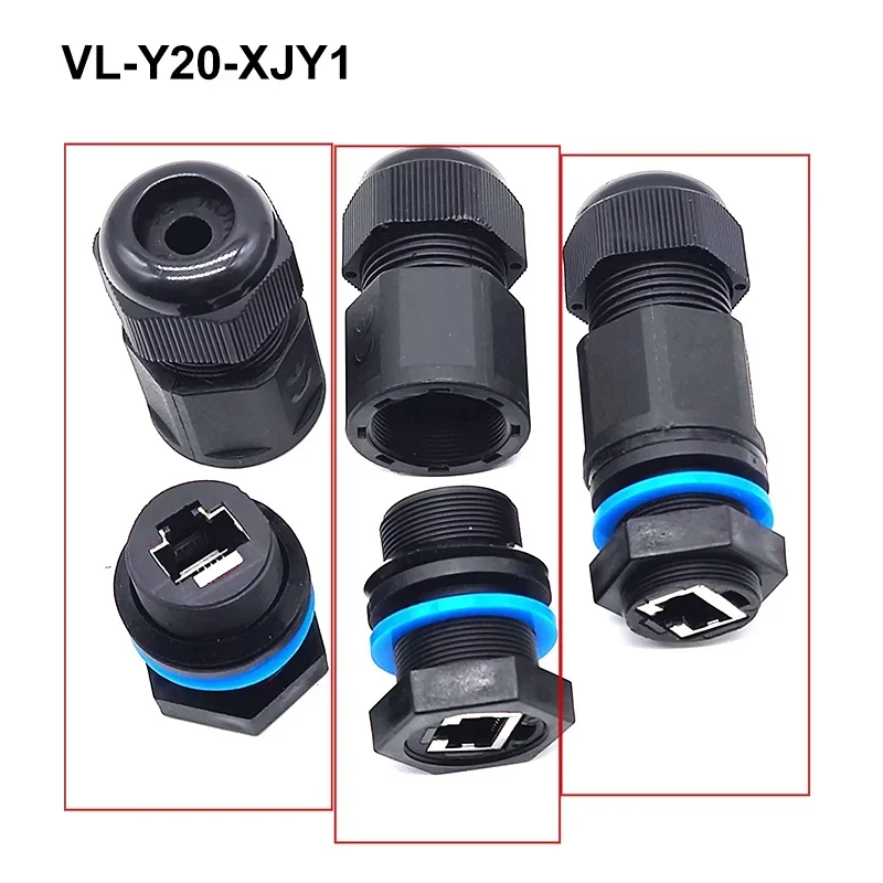 Waterproof M20 RJ45 Network Connector IP67 8Pin Ethernet Port Module Adapter RJ45 Network Cable Board Front/Rear Plug Socket image 3