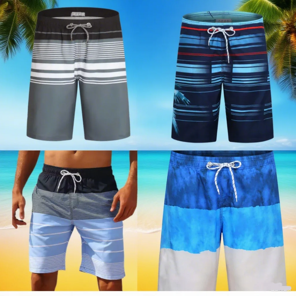

Sea Beach Casual Classic Stripe Beach Shorts For Men Loose Breathable Quick Dry Sport Board Short Summer Fashion New Short Pant