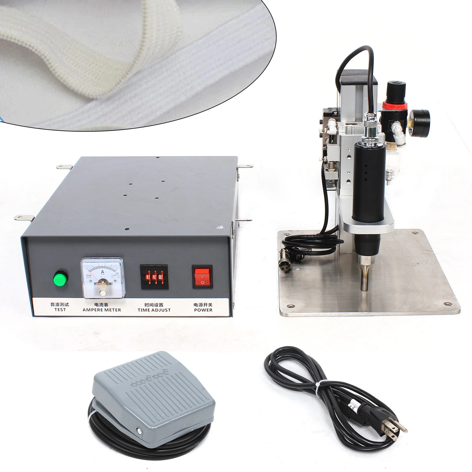 110V 500W Electric Control Box With Pneumatic Bracket Foot Switch And Power Cord Plastic Welder Spot Welding Machine 