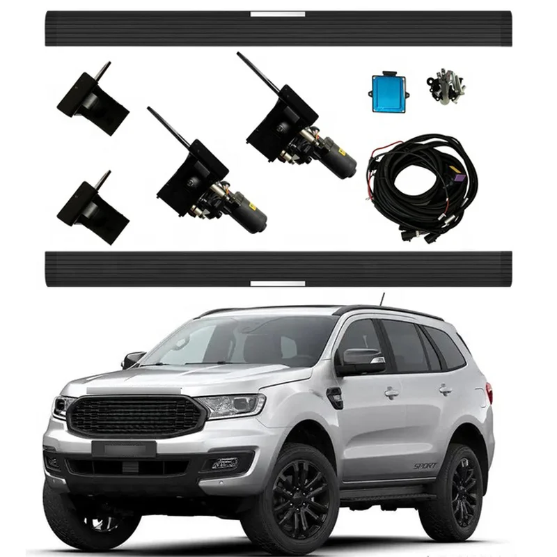 High Quality Black Powder Coated 100% Waterproof Automatic Electric Power Side Steps Running Boards Fit Everest