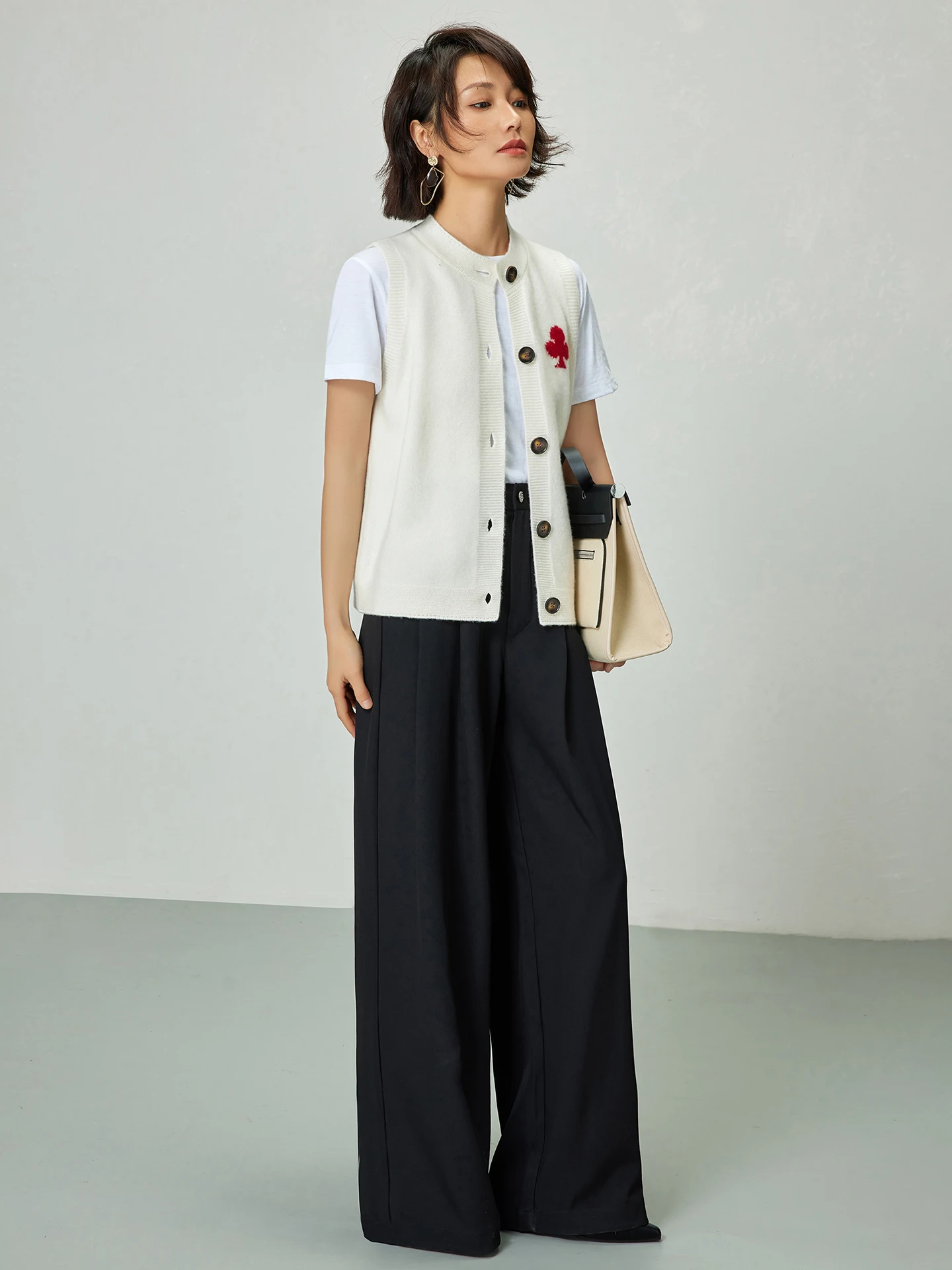 

Новая мода, женский свитер из 100% мериносовой шерсти, жилет, осень-зима, женский трикотаж, кардиган с вышивкой, одежда без рукавов, новые топы