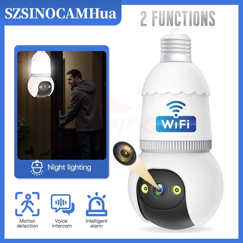 1080P Mini WiFi Bulb Camere Smart Home Security 360° Remote Indoor Monitor Full Color Night Vision Auto Tracking IP Network Cam