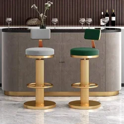 Make Up Office Bar Stools Luxury Accent Reception Accessories Bar Chairs Vanity Tall Gold Banqueta Garden Furniture Sets LJX35XP