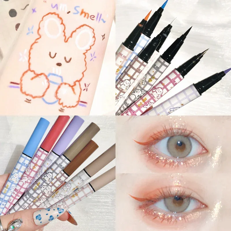 XiXi Colorful Eyeliner Stain Free Waterproof Sweat Resistant Durable Beginner's  Liquid Eye Liner Pen Cosmetics Makeup