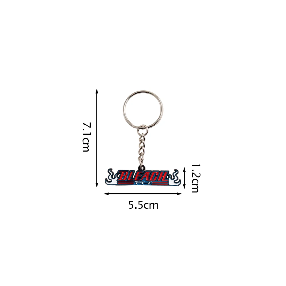 Anime Bleach Logo Schlüsselanhänger Metall-Emaille Schlüsselring Kurosaki Ichigo Zubehör Rucksackanhänger Autoschlüsselhalter Cosplay Schmuck für Fans – Detail 5