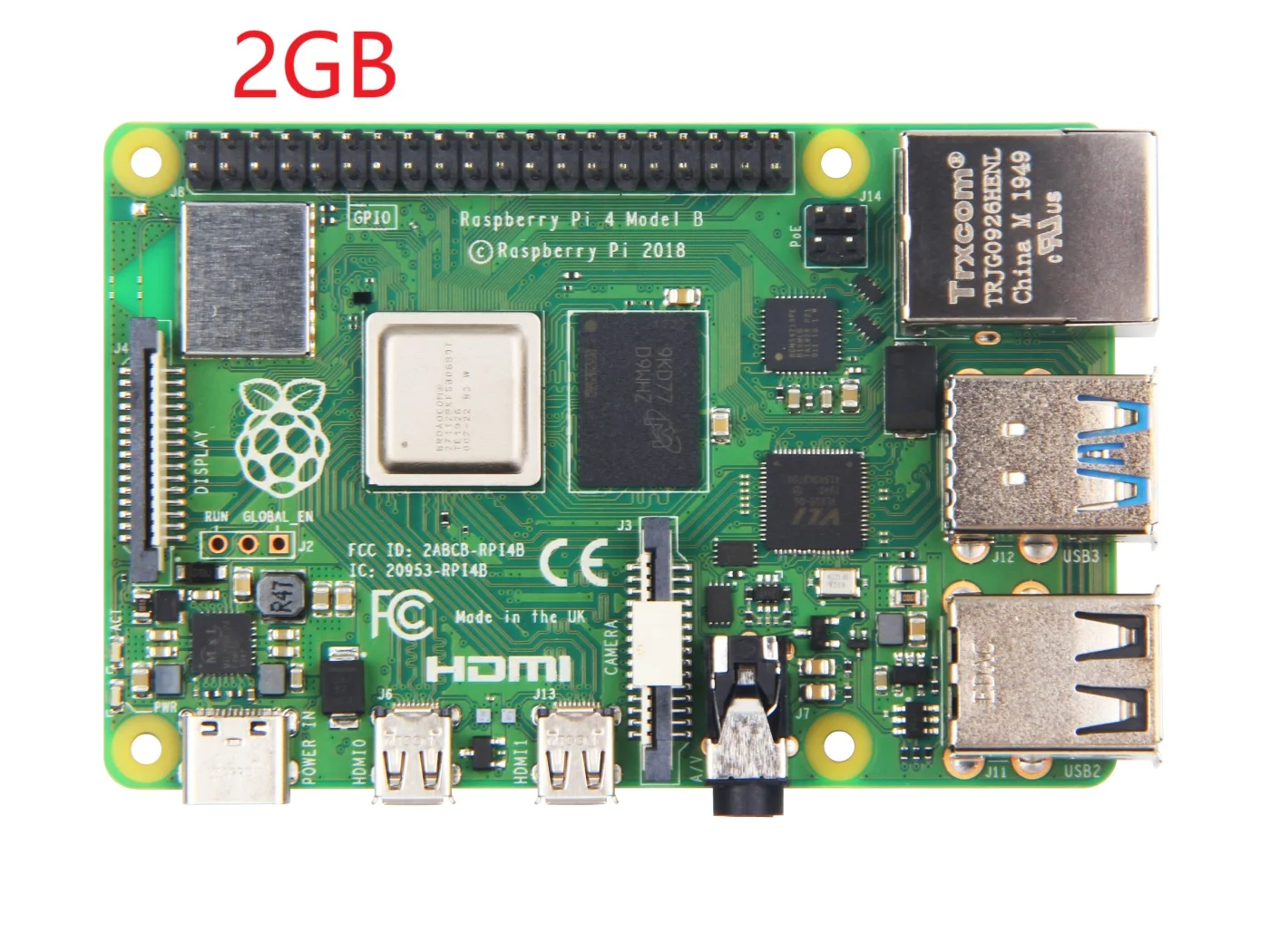 Raspberry Pi 4 Computer Model B, Single Board Computer voor het bouwen van een mini-pc/slimme robot/gameconsole/werkstation/mediacenter