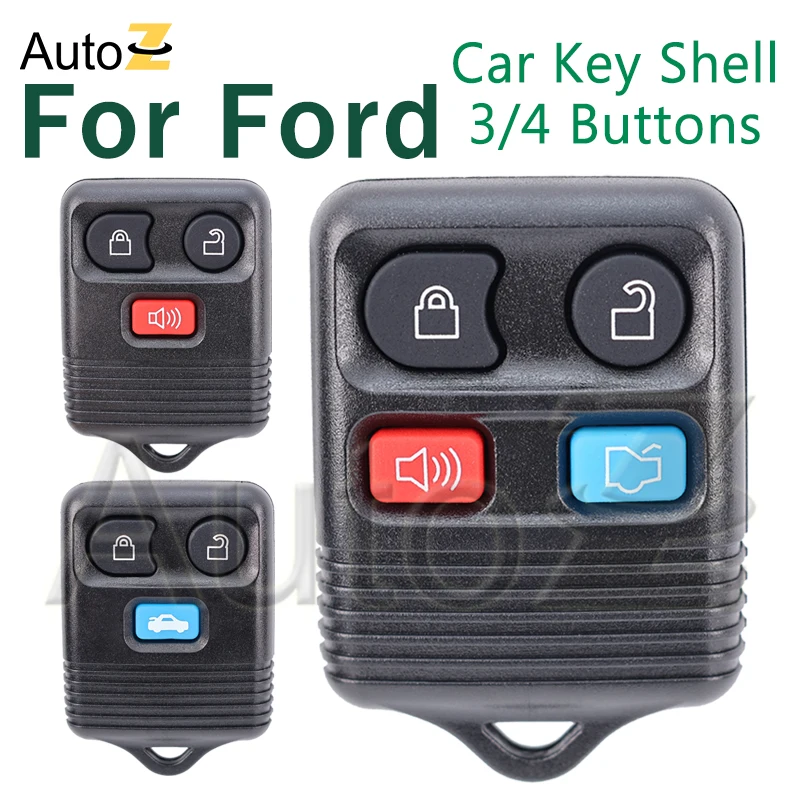 Capa de chave inteligente sem chave para Ford Mustang Explorer Focus Escape completo Lincoln 3/4 botões Substituir capa de chave remota Carcaça de chave de carro