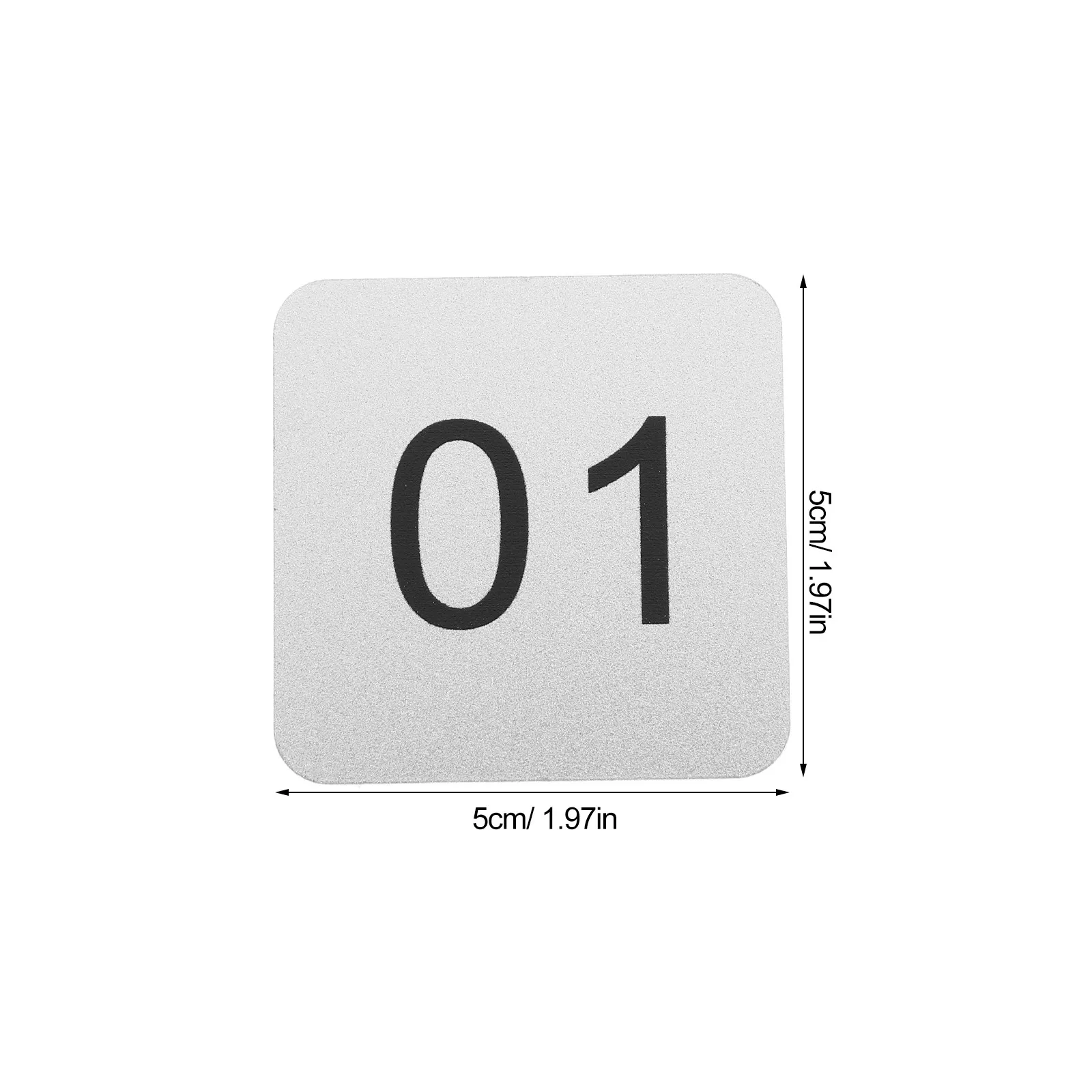 20Pcs Self-Adhesive Acrylic Square Number Panels Stickers for Door Locker Cabinet Office School Labels Adhesive Metalic Number