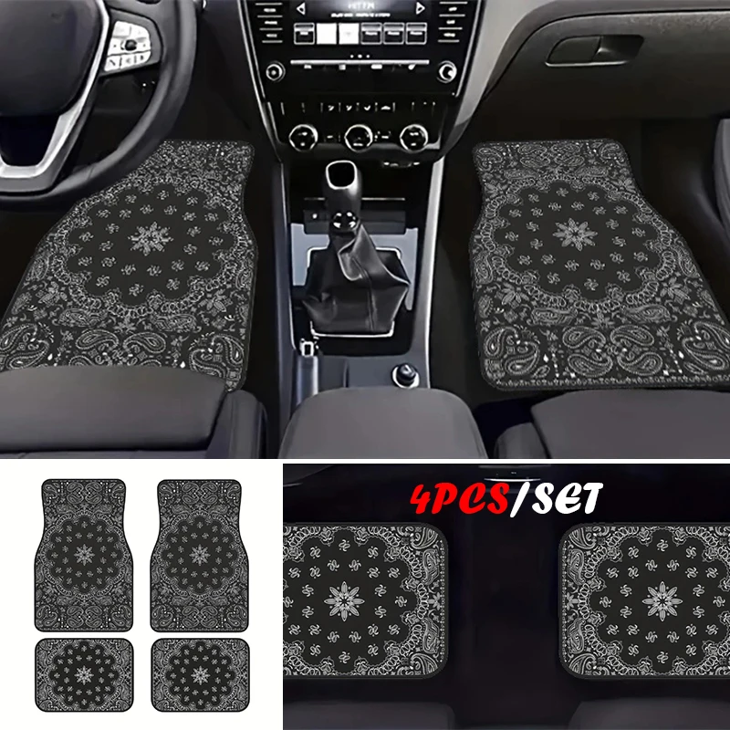 4PCS Bohemia Car Floor Mats Quality Protector Carpet Universal Waterproof Auto Foot Pad  Set Auto Accessories