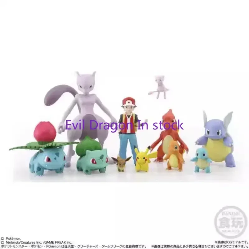 Original Bandai Pokemon Shokugan Pikachu Charmander Action Figure Collectible Model Gift for Children