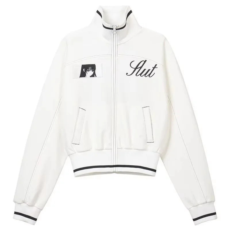 Autumn New Arrival Subculture Anime Cartoon Kawaii Girl Street Short Baseball Jacket Zipper Pullover Long Sleeve Customized Jack