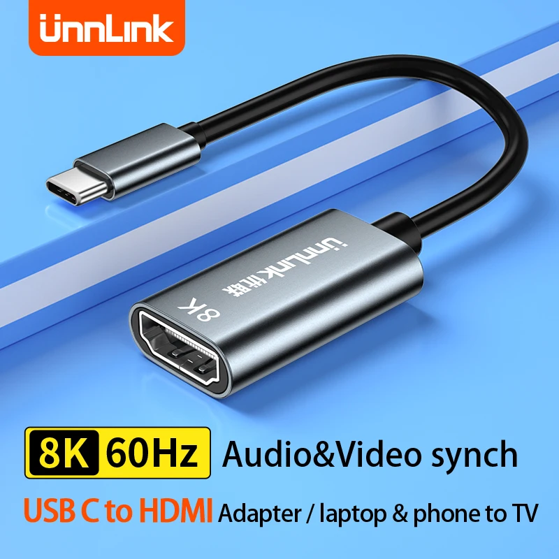 

Unnlink 8K USB Type C to HDMI cable USB C to HDMI Adapter for iPhone 15 16 MacBook Pro Air Samsung Galaxy Huawei HDMI Cable
