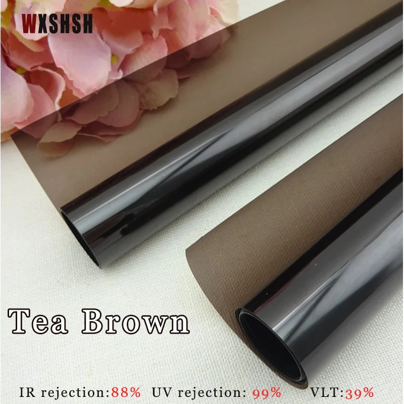 Window film vinilo Sun Blocking Thermal Insulation Anti-UV Removable Tint Decor for home glass raamfolie 8m Length Tea Brown