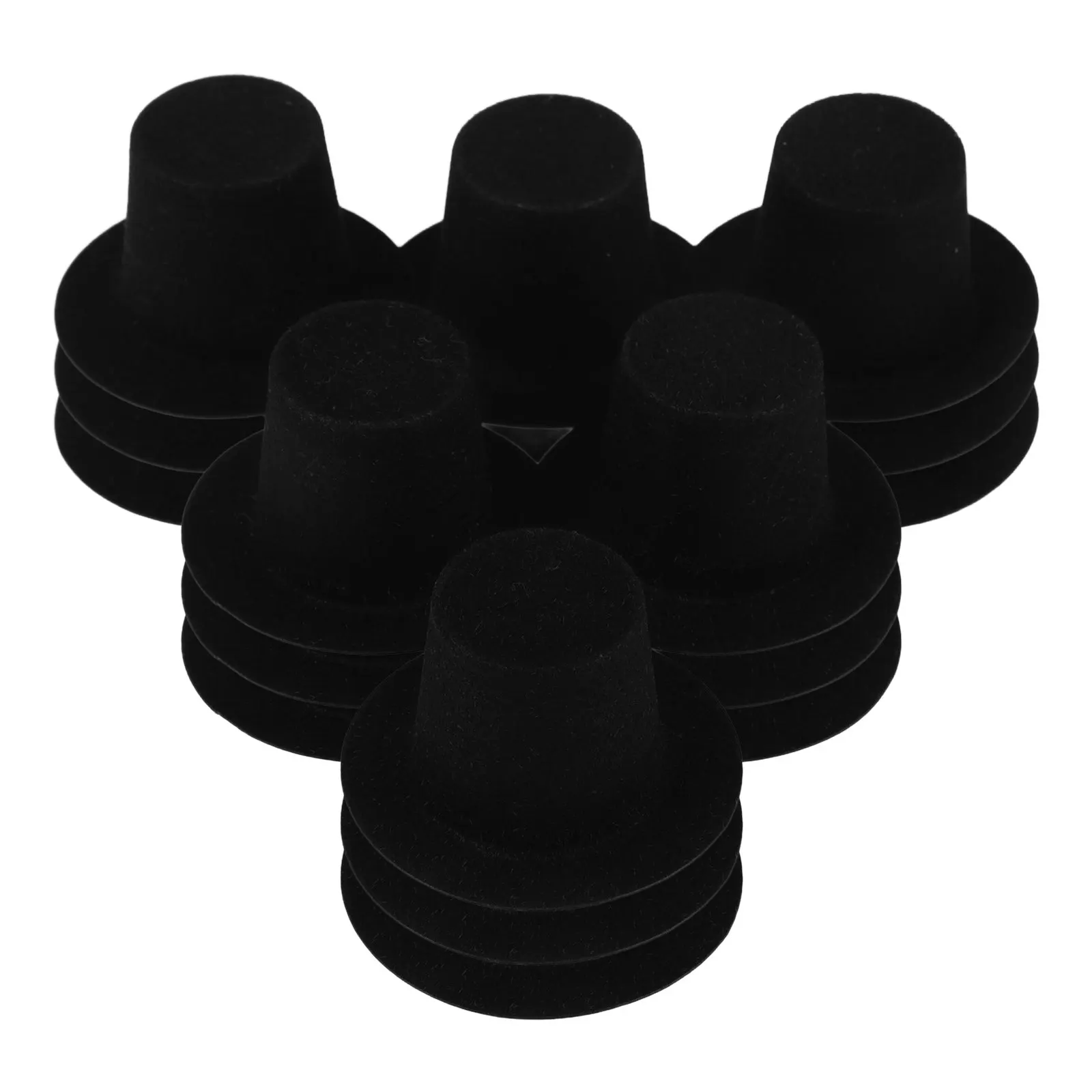 20Pcs Mini Snowman Top Hat Plastic Flat Felt Tiny Formal Hat for Christmas Crafts Winter Decor Magician Dress Up Dollhouse