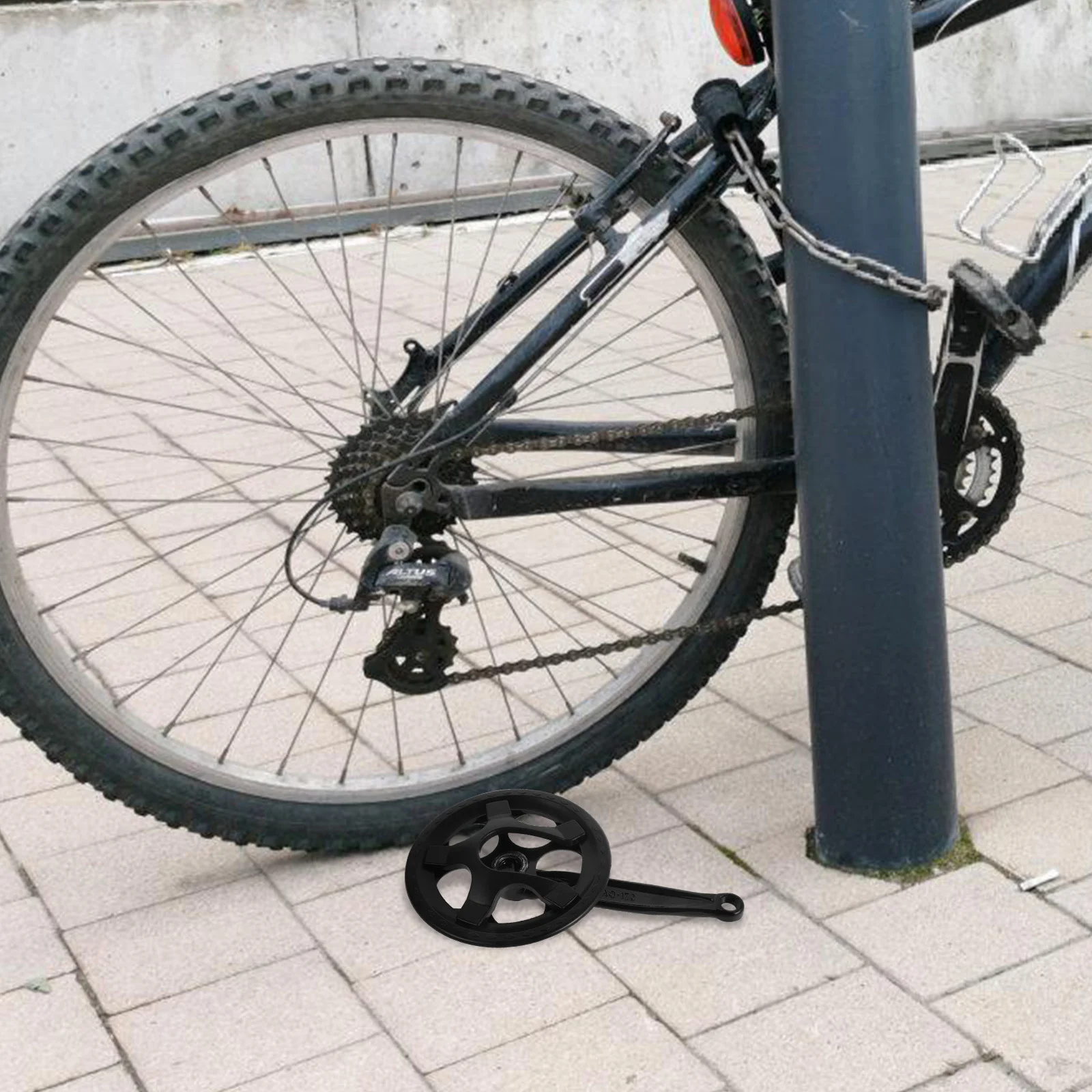 36 Tooth Single Speed Bicycle Crankset Durable Carbon Steel Square Taper Crank Arm Mountain Road Bike Accessory