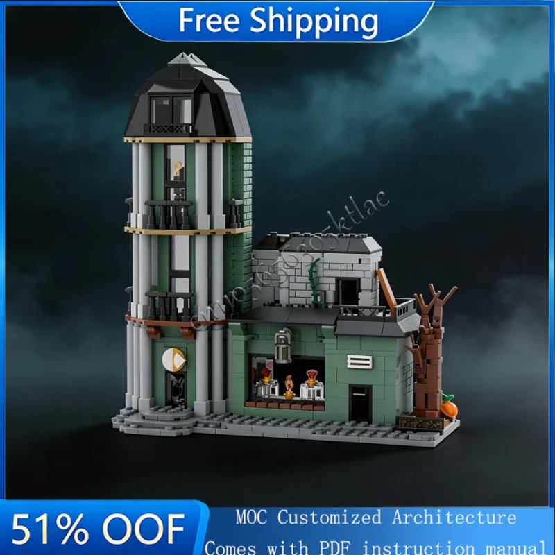 

Набор из 658 деталей MOC: Сцена городского ограбления банка, модульные строительные блоки, развивающая игрушка для сборки своими руками, подарок на Рождество для мальчиков и девочек