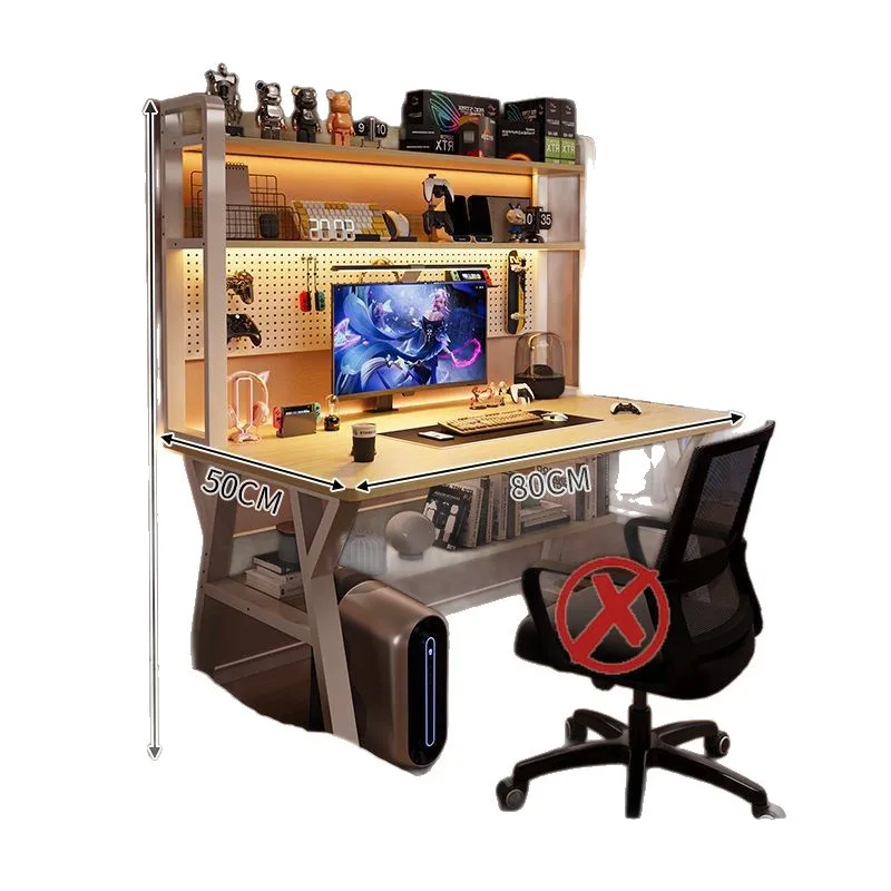 

Computer desk desktop home bookshelf integrated office hole board study table bedroom white