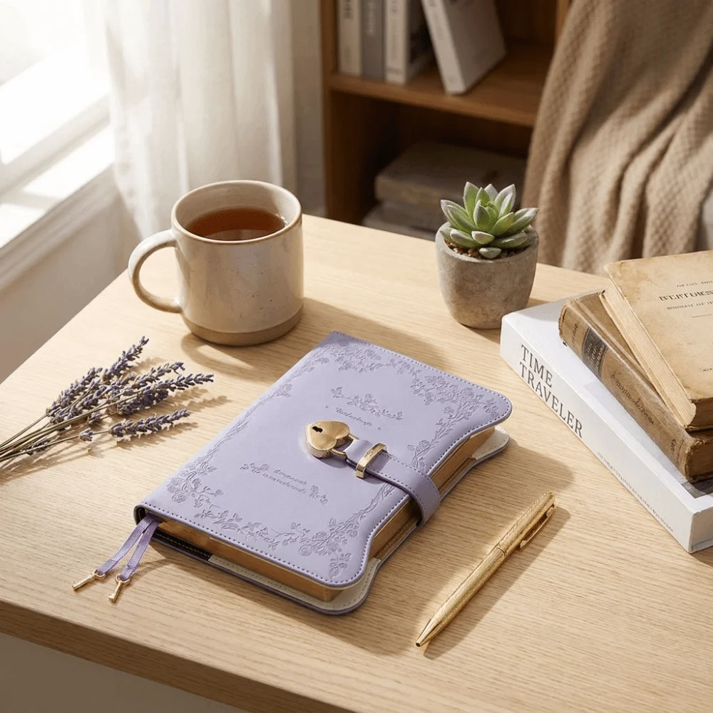 

Sweet B6 Love Lock Keys Notebook Cute Design 360 Pages Diary Notebook Vintage Handheld Ledger With Pen Office