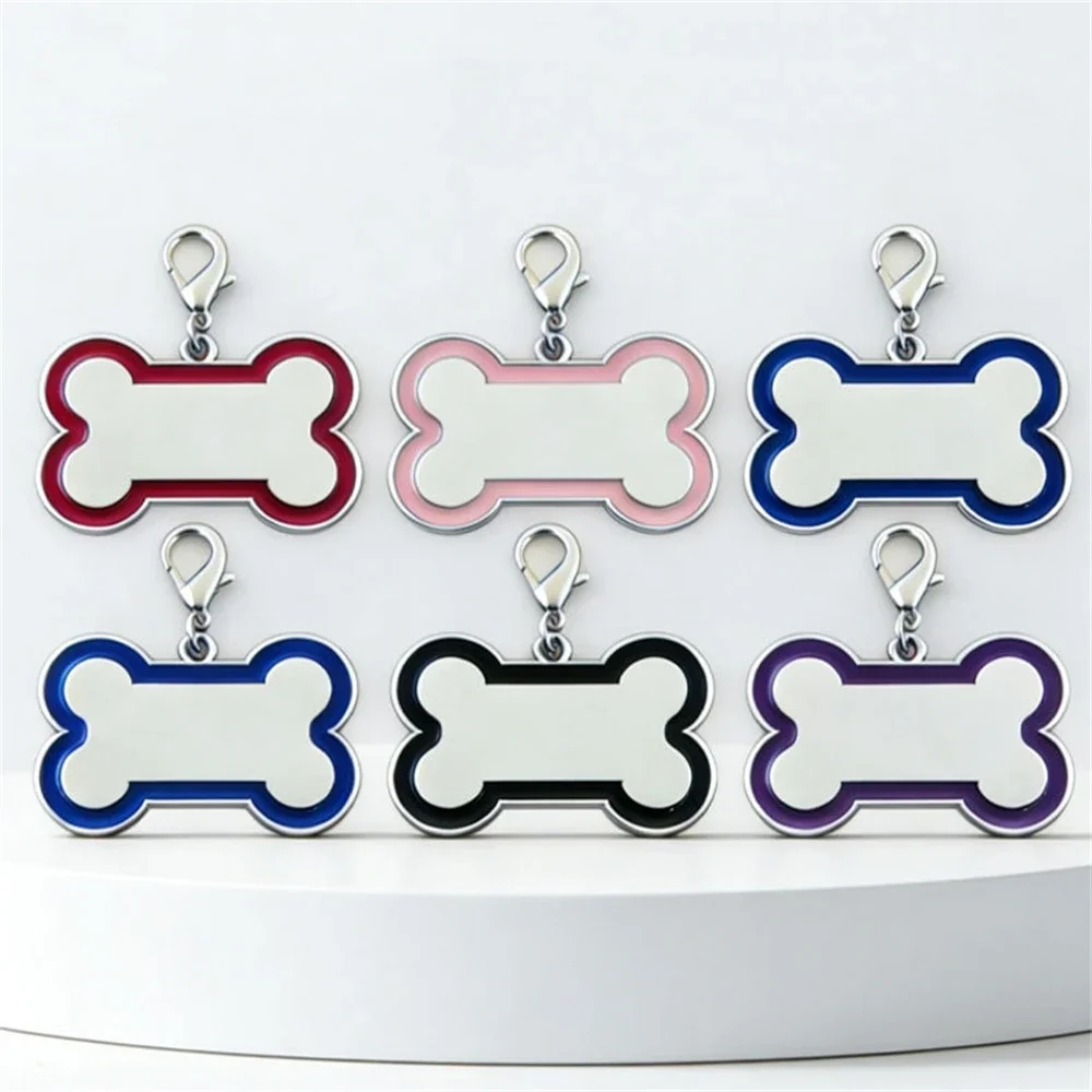 50pcs Dog ID Tag Personalized Bone Pet Puppy Kitten Name Tags