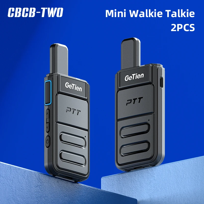 CBCBTWO GT-911 Mini Walkie Talkie Portable Ultra-thin PMR/FRS License-free Two Way Radio Type C Charging 2PCS for restaurants