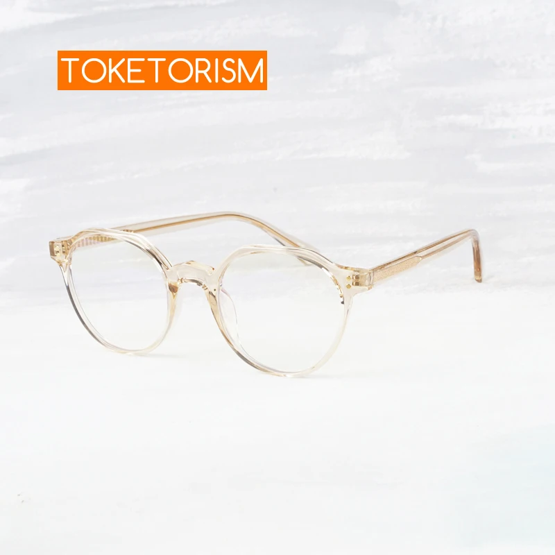 

Toketorism Retro Round Glasses For Women Anti Blue Men's Eyeglasses Fashion Eyewear 4802