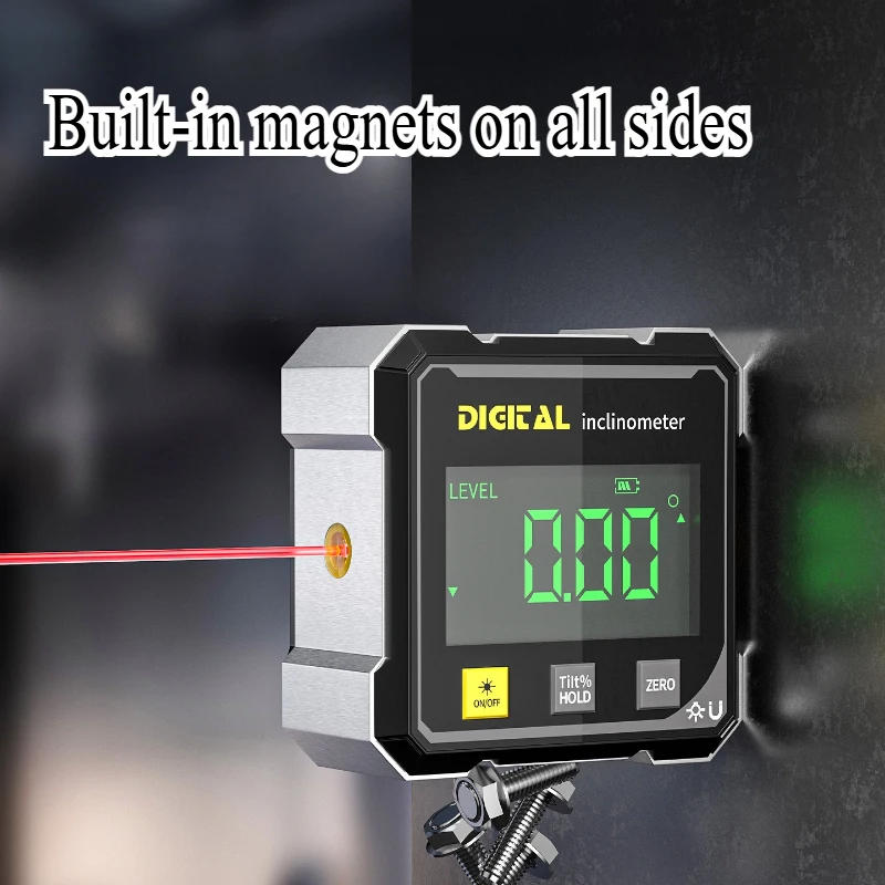 Digital Electronic Level Digital 360° Angle Fnder 4-sided Magnetic Inclinometer Protractor Precision Level Box Woodworking Tools
