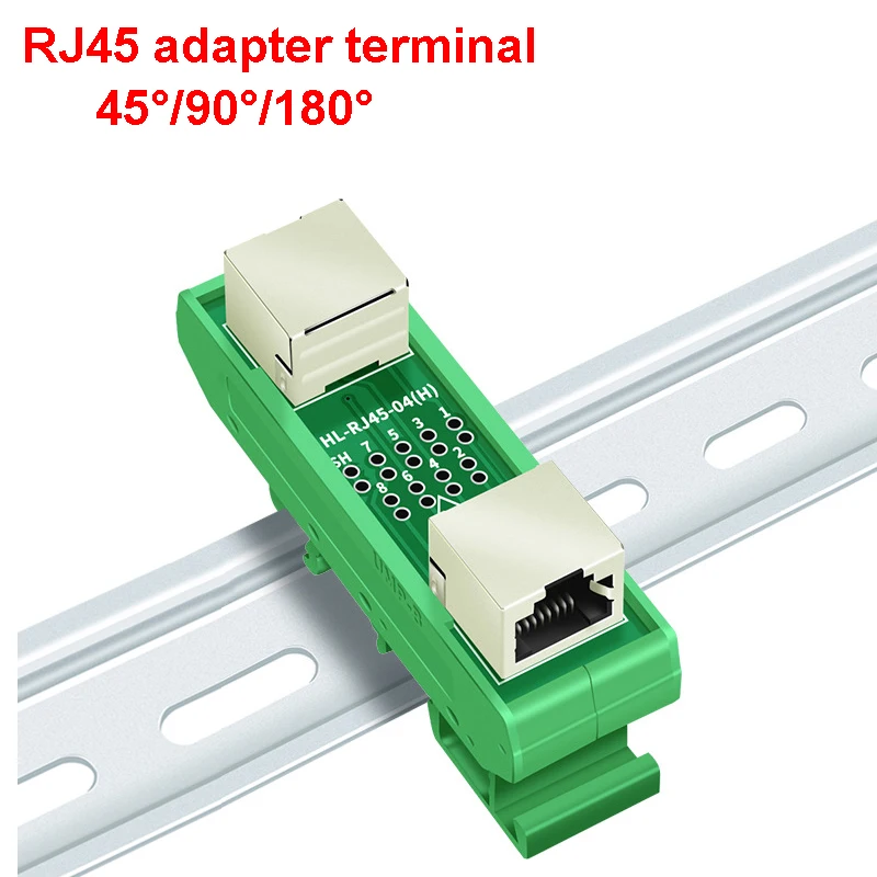 

1PCS Din Rail Mounting RJ45 Female To Female Splitter Board RJ45 45 Degree Breakout Board