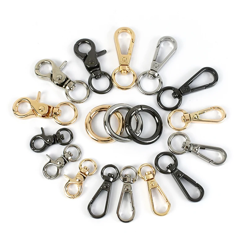 10/20 Stück Metall-Drehkarabinerhaken Taschenriemen-Trigger-Clip Verschluss Handtaschenhaken O-Ring-Schnalle DIY-Hardware-Zubehör – Detail 3