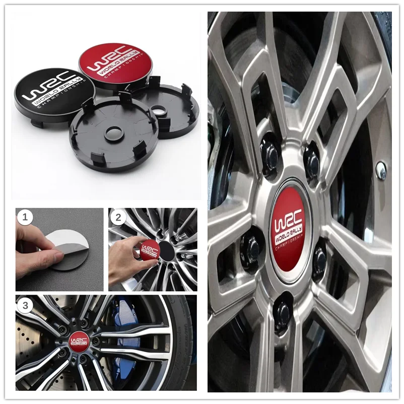 4 قطعة 56 + 60 مللي متر عجلة تصفيف السيارة مركز محور بطولة العالم للرالي ملصق اكسسوارات السيارات #1