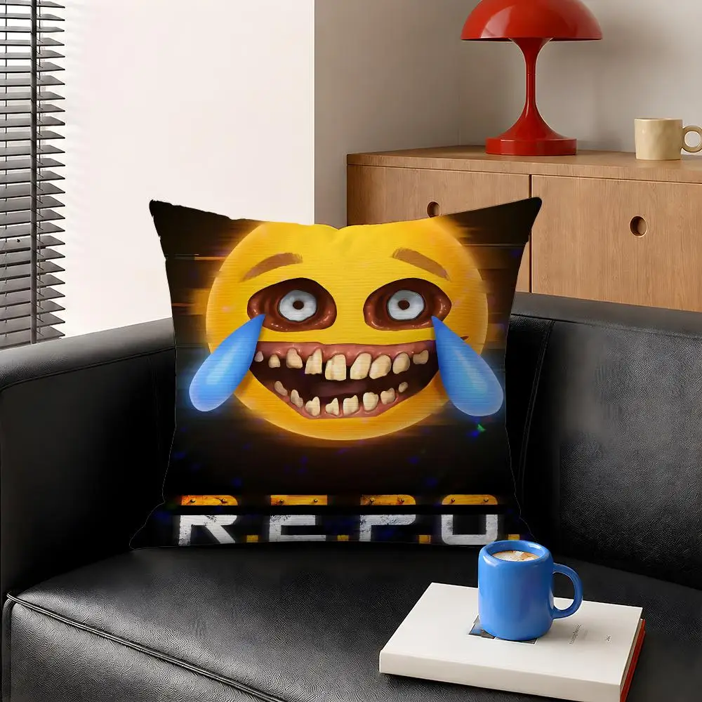 Game R.E.P.O Horror Coop Game Fun Cushion Cover Decorative Pillowcase Soft Short Plush Cozy Durable Sofa Home Decor Items Gift