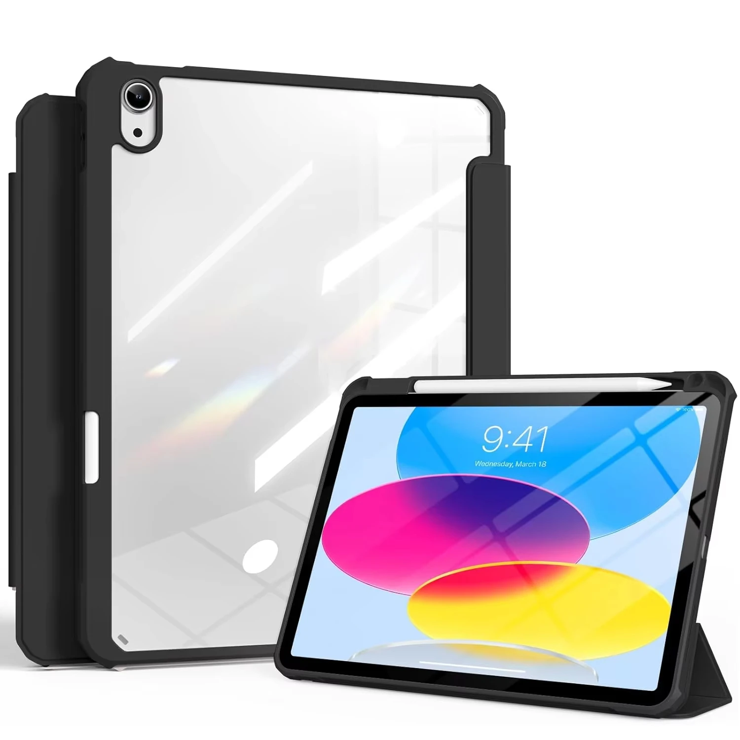 With Pencil Holder Case For iPad Pro 11 12.9 2017 9.7 2018 Cover iPad 10.5 10.2 Air 4 5 10.9 10th 11th 9th 8 7th Gen Mini 6 Capa