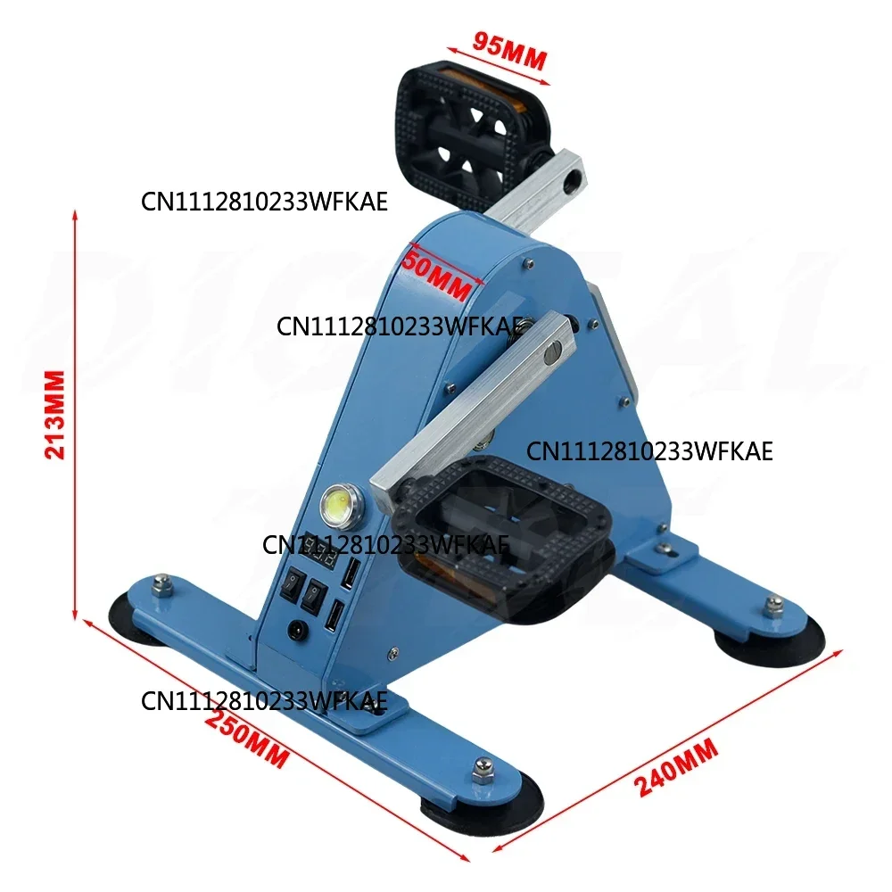 Pedal Generator 100W DC Output 12V 24V USB Output Hand Crank Foot-Operated Power Generation for Outdoor Emergency Power Supply