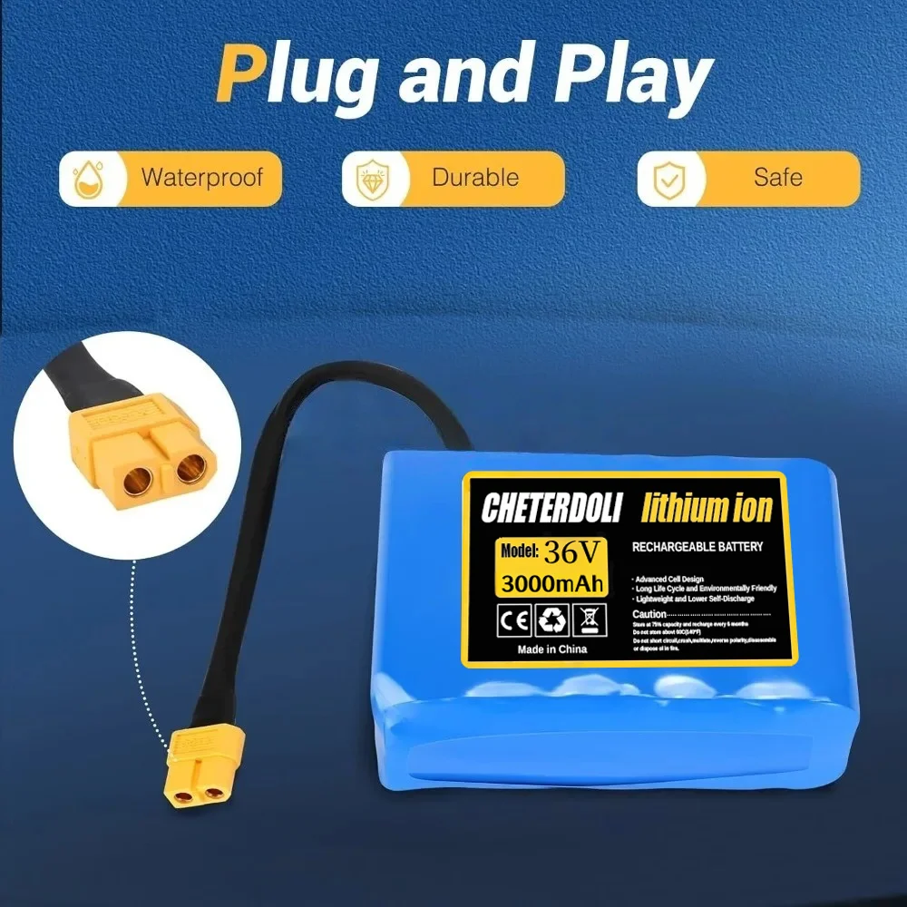 

10S1P 36 В 3000 мАч литий-ионный аккумулятор для электрического моноцикла, самобалансирующегося скутера и ховерборда