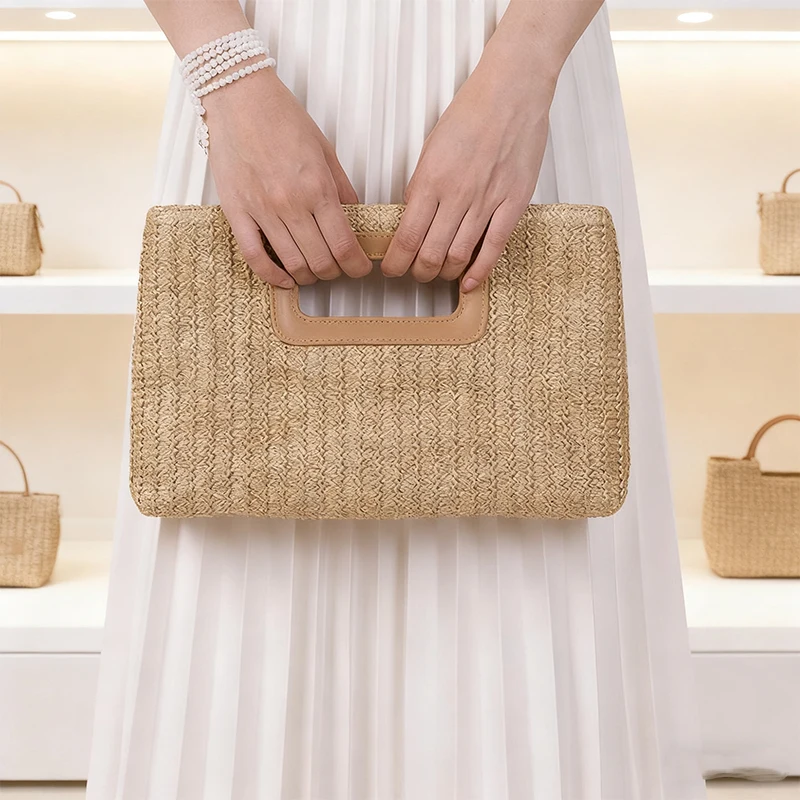 

Simple Straw Texture Clutch High-End Fashion Women's Shopping Clutch