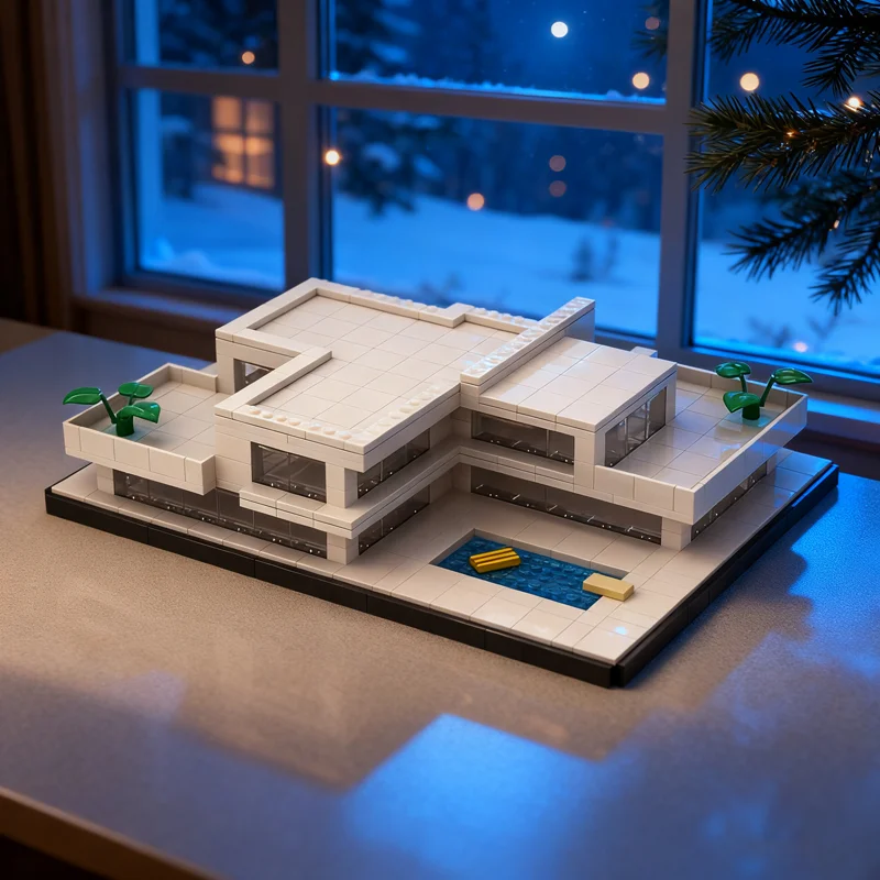 

691 шт. MOC Bauhaus архитектурная модель строительные блоки строительство сборка DIY идея образование Рождественский подарок кирпичная игрушка для детей