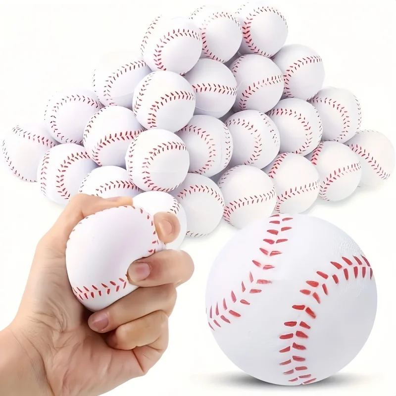 6pcs PU Baseball Soft Sponge Ball Stress Relief Toy Outdoor Sport Practice Trainning Ball Decompression Indoor Outdoor Toy Ball